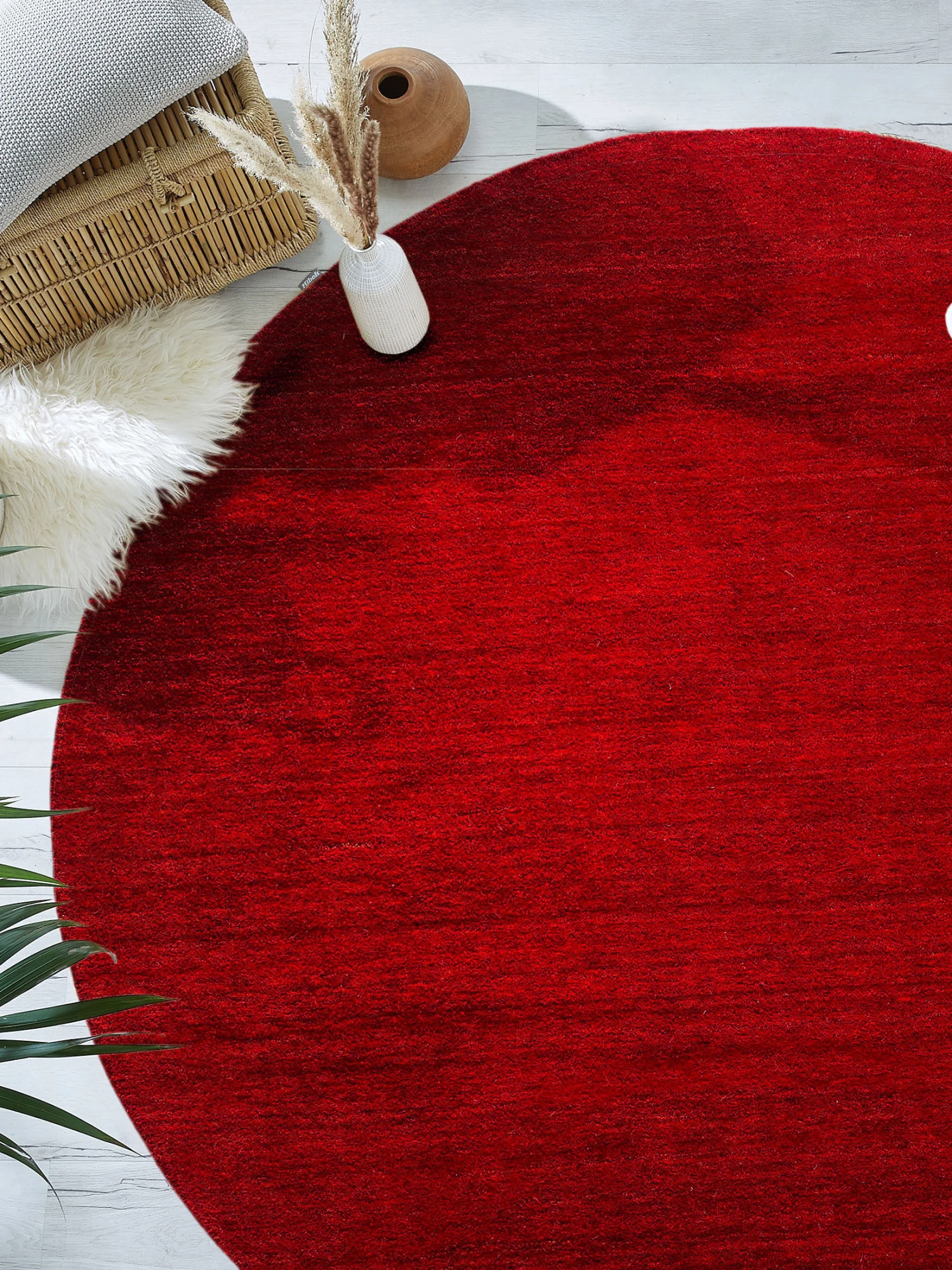 Woll-Teppich, Herbstrot 3 Woll-Teppich, Herbstrot