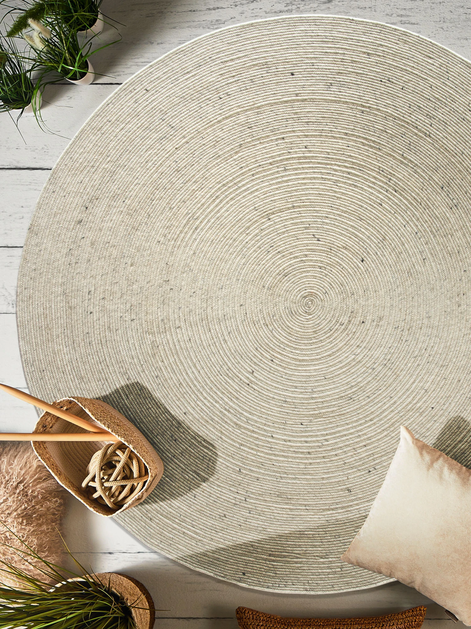 Woll-Teppich, Creme 3 Woll-Teppich, Creme