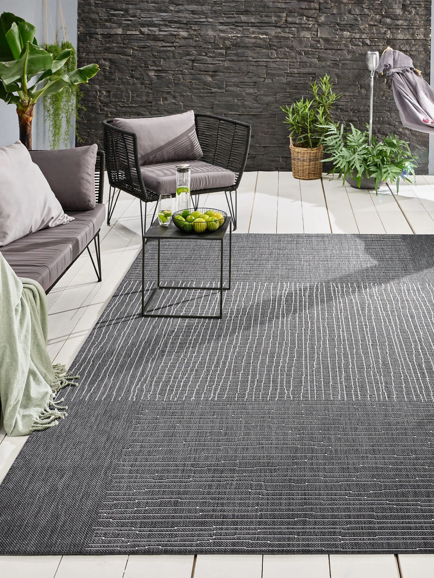 Outdoor-Teppich, Dunkelgrau 3 Outdoor-Teppich, Dunkelgrau