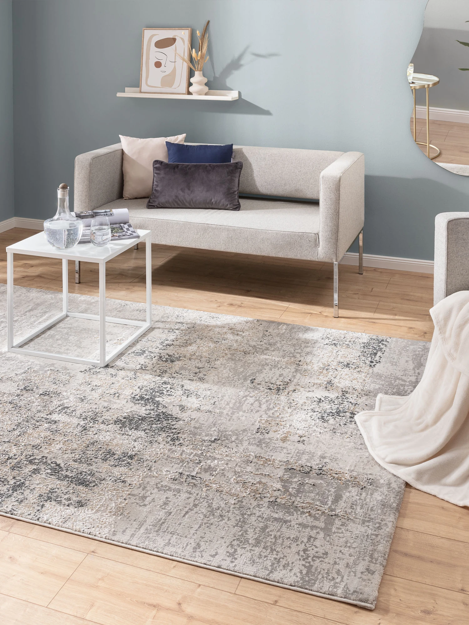 Vintage-Teppich, Vintage Blau 3 Vintage-Teppich, Vintage Blau