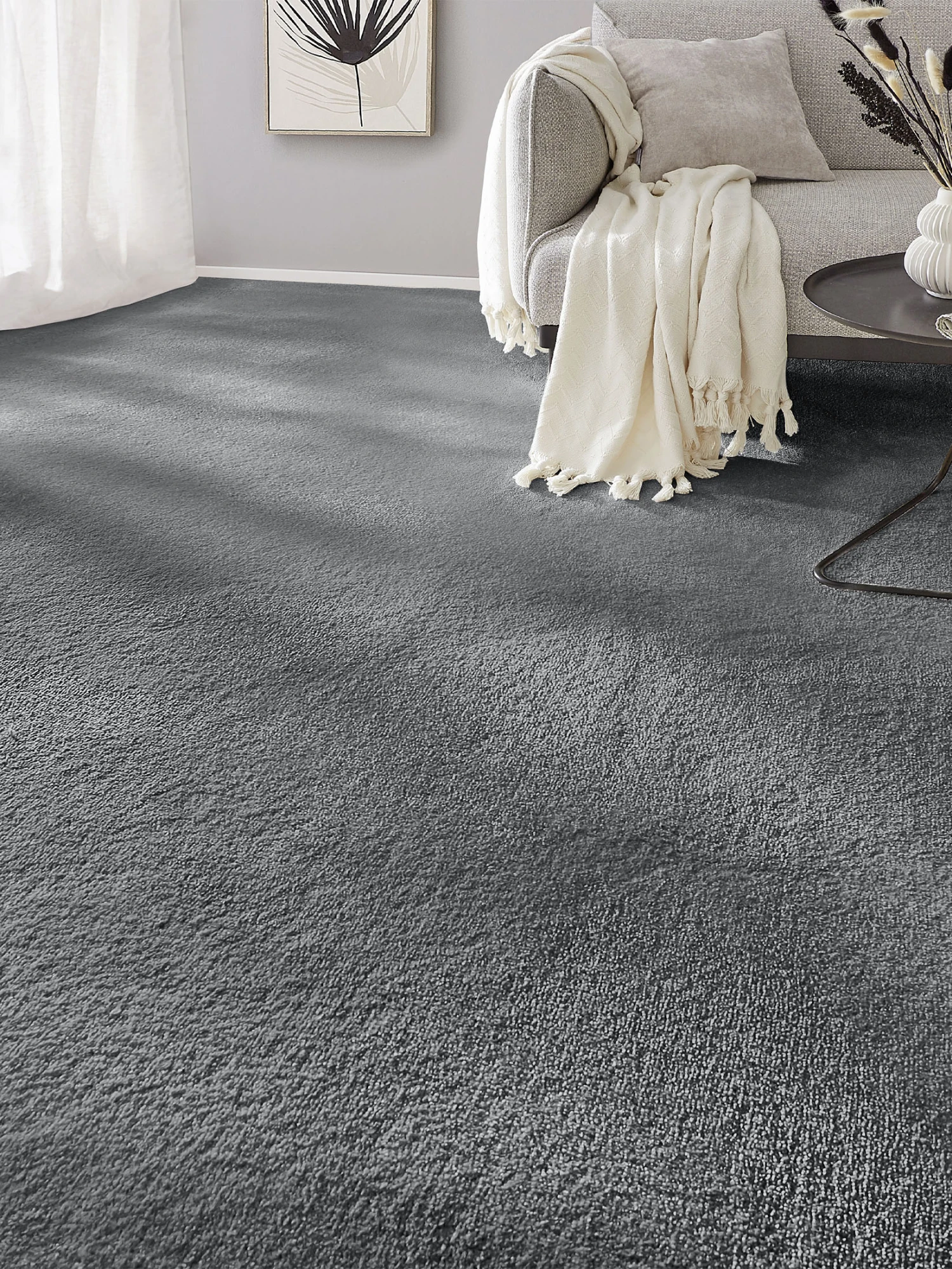 Velours-Teppichboden, Anthrazit 97 3 Velours-Teppichboden, Anthrazit 97