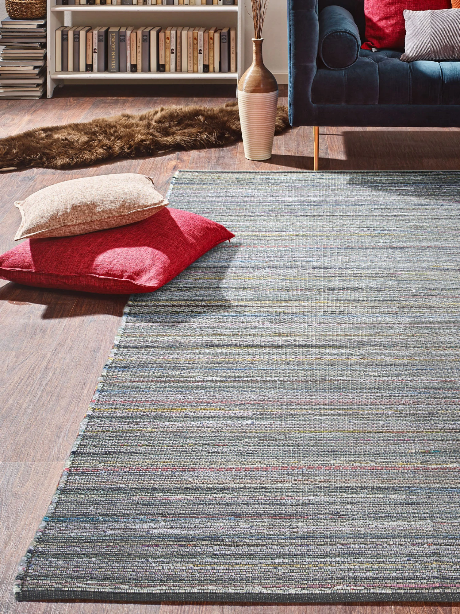 Flachgewebe-Teppich, Multi-Grey 3 Flachgewebe-Teppich, Multi-Grey