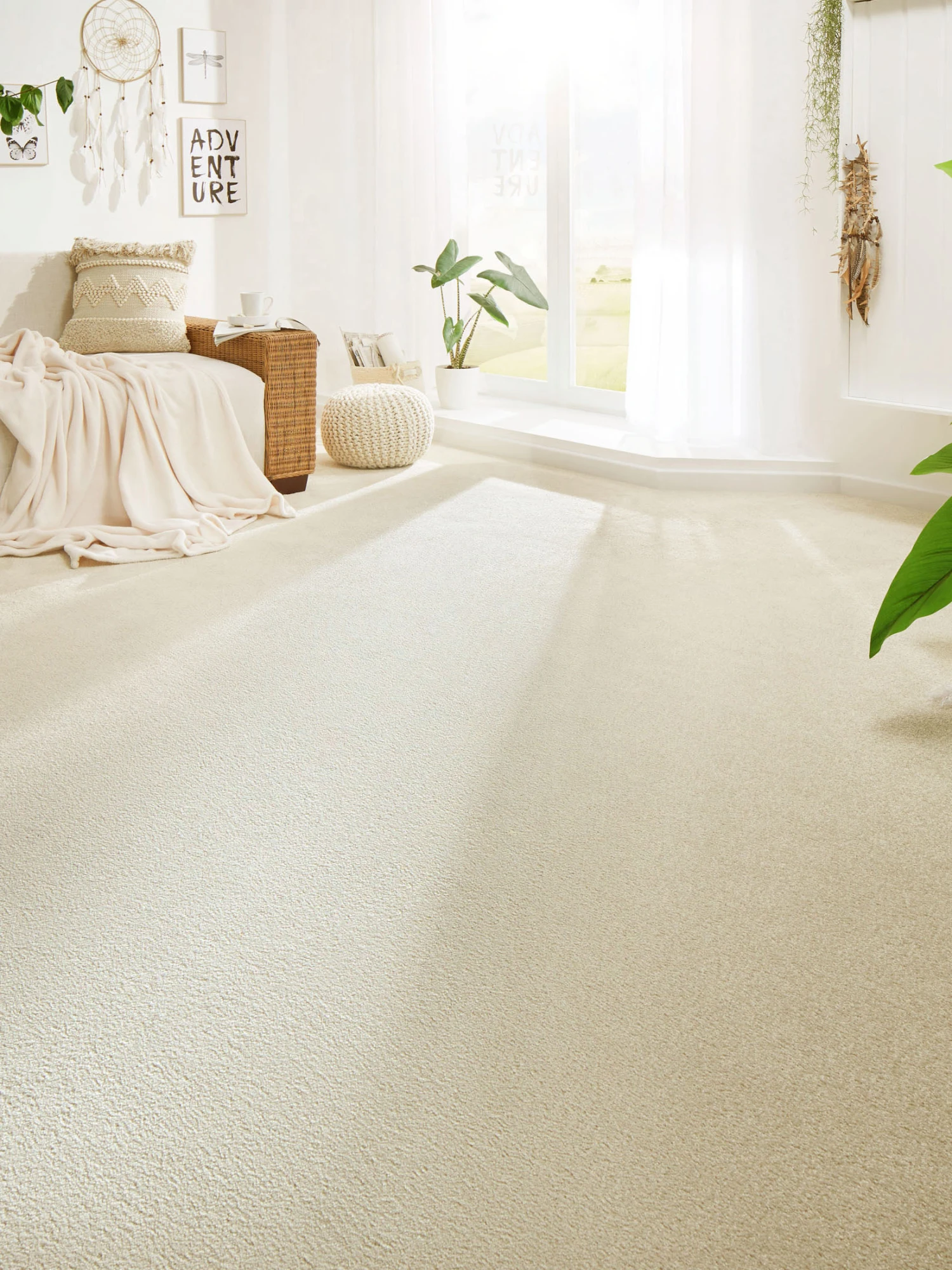 Velours-Teppichboden, Elfenbein 3 Velours-Teppichboden, Elfenbein