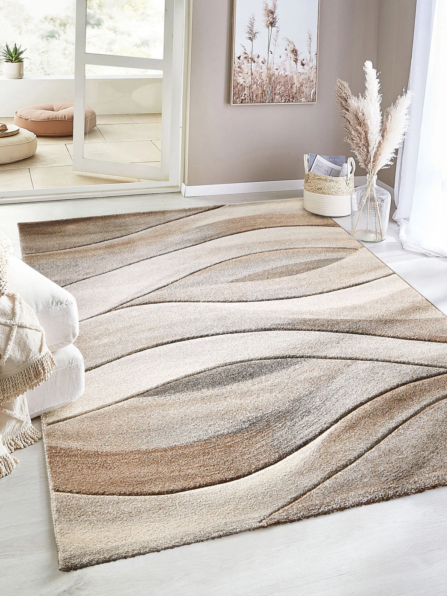 Moderner Teppich, Mandel 4 Moderner Teppich, Mandel – Bild 2