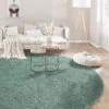 Hochflor-Teppich, Grün 1 Hochflor-Teppich, Grün -KayLa Verkaufsgeschäft Lounge UniTeppich Gruen 200rund mil