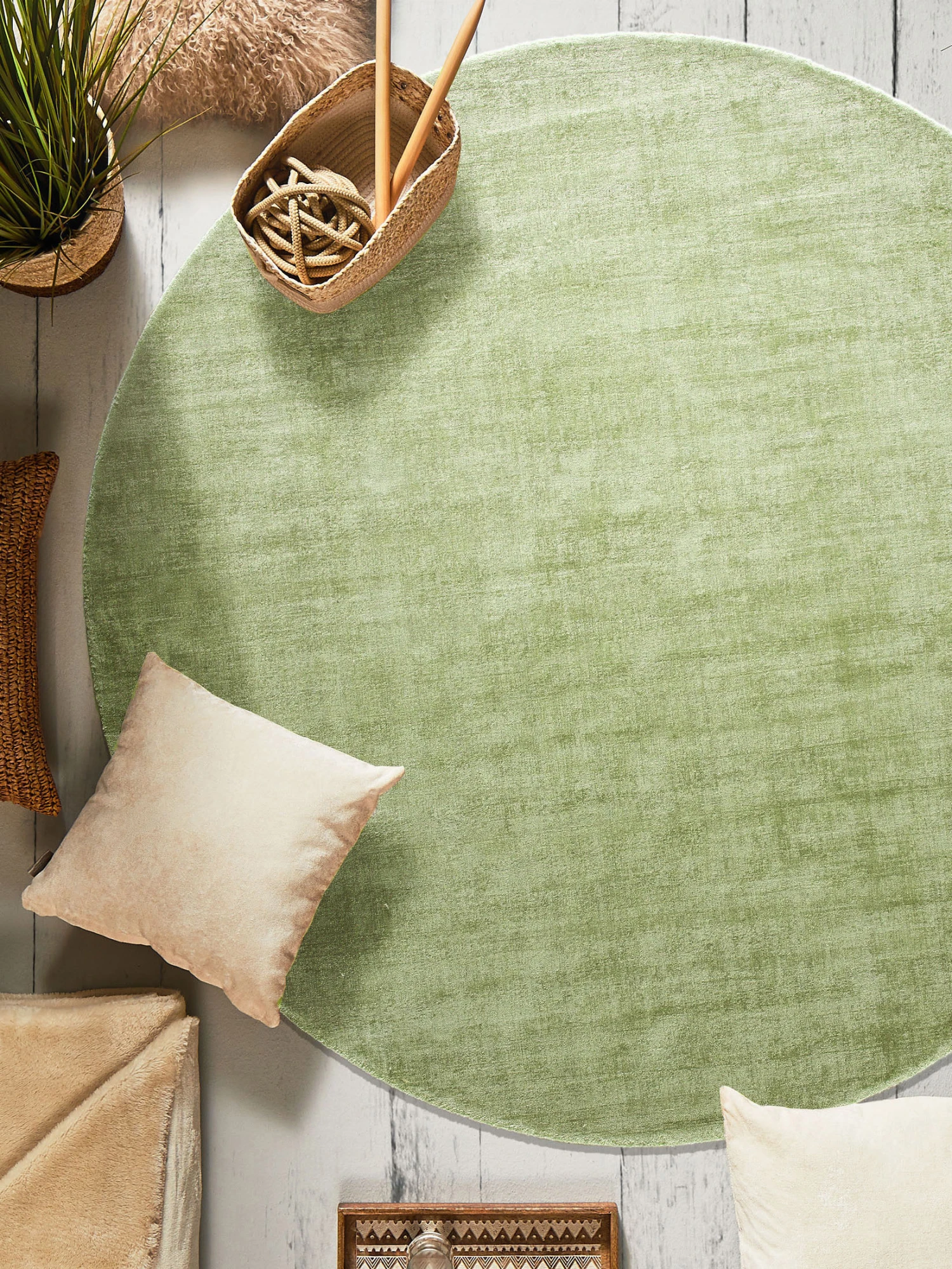 Viskose-Teppich, Olive 3 Viskose-Teppich, Olive