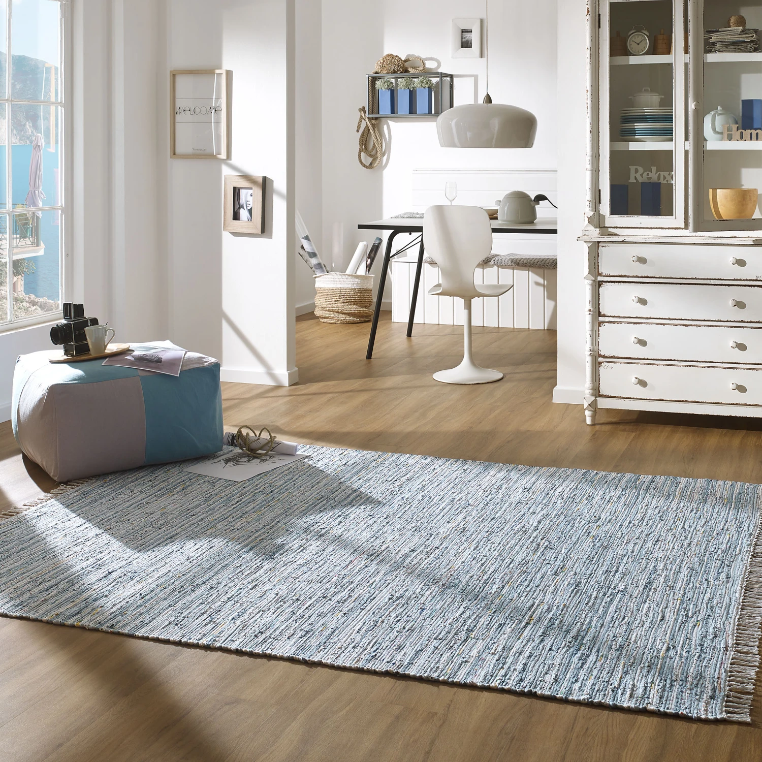 Fleckerl-Teppich, Blue Bay White 3 Fleckerl-Teppich, Blue Bay White