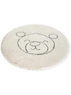 Kinder-Teppich, Hellbeige -KayLa Verkaufsgeschäft Mukava Kinderteppich SchwarzWeiss Hellbeige 120rund fper