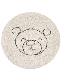 Kinder-Teppich, Hellbeige -KayLa Verkaufsgeschäft Mukava Kinderteppich SchwarzWeiss Hellbeige 120rund pla