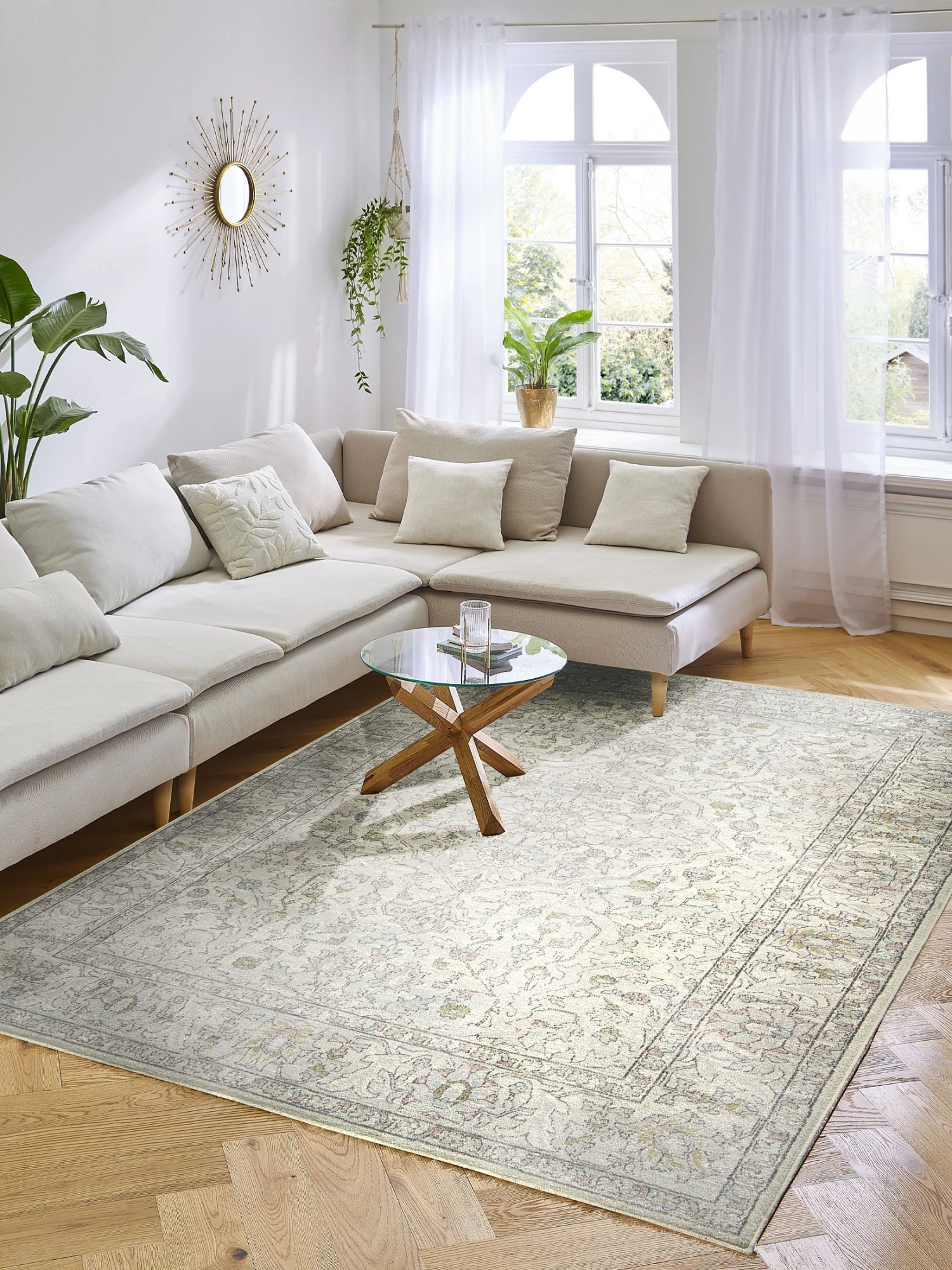 Vintage-Teppich, Hellblau/rosa 4 Vintage-Teppich, Hellblau/rosa – Bild 2