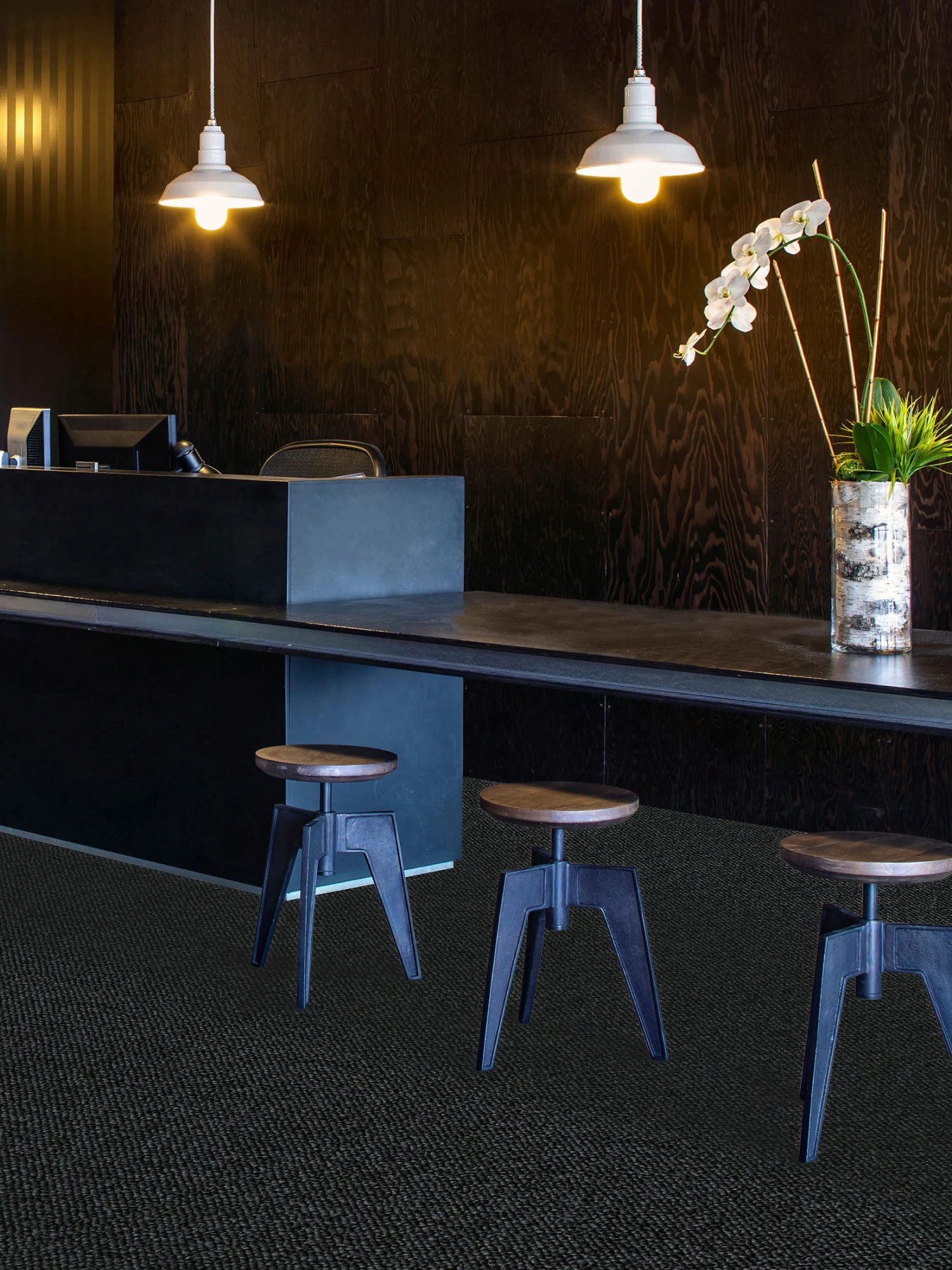 Schlingen-Teppichboden, Schwarz 3 Schlingen-Teppichboden, Schwarz