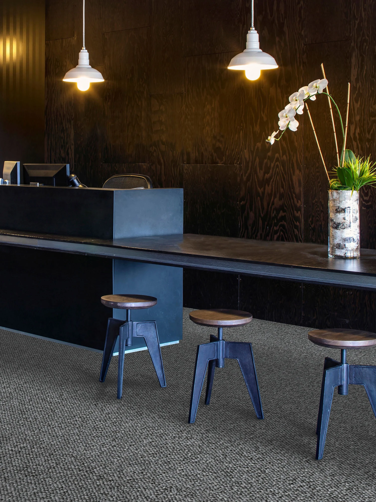 Schlingen-Teppichboden, Grau 3 Schlingen-Teppichboden, Grau