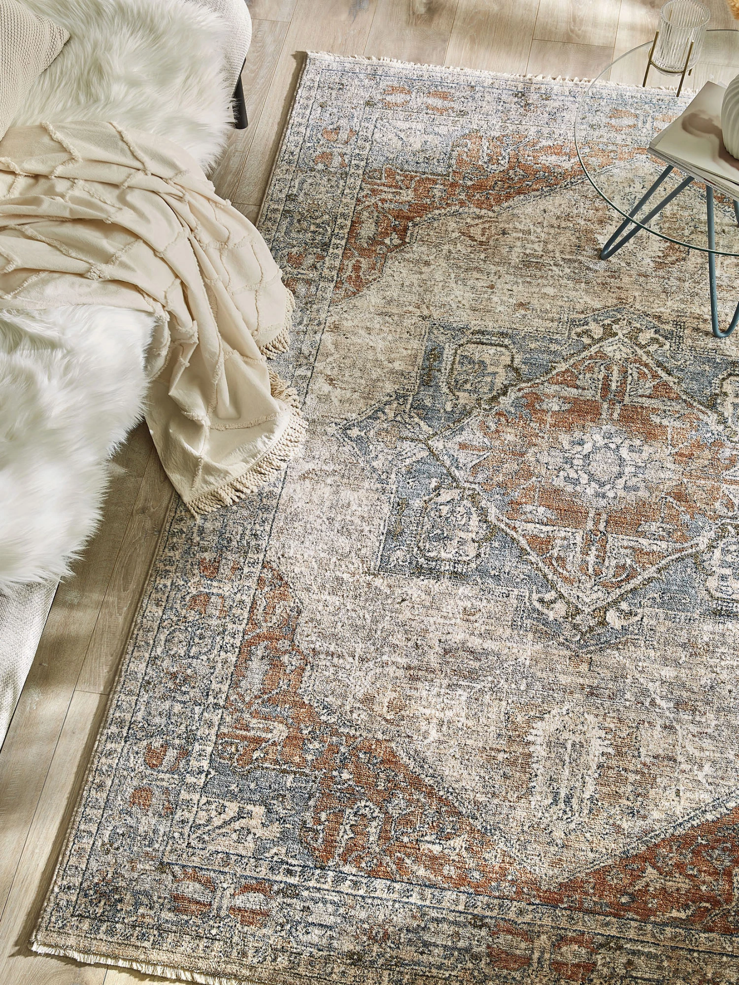 Vintage-Teppich, Kupfer 3 Vintage-Teppich, Kupfer