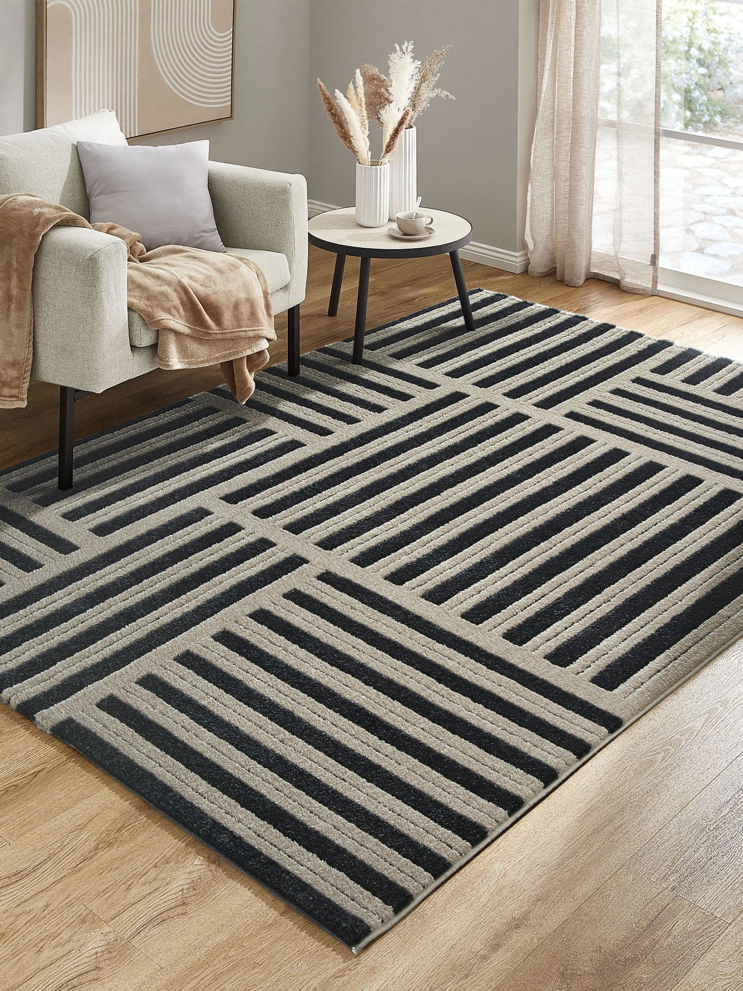 Moderner Teppich, Black/White 3 Moderner Teppich, Black/White