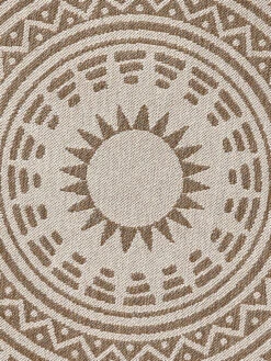 Outdoor-Teppich, Natur -KayLa Verkaufsgeschäft Savela FlachgewebeTeppich beige Natur 160rund lup