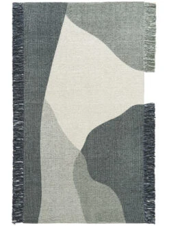 Flachgewebe-Teppich, Grau-Weiss