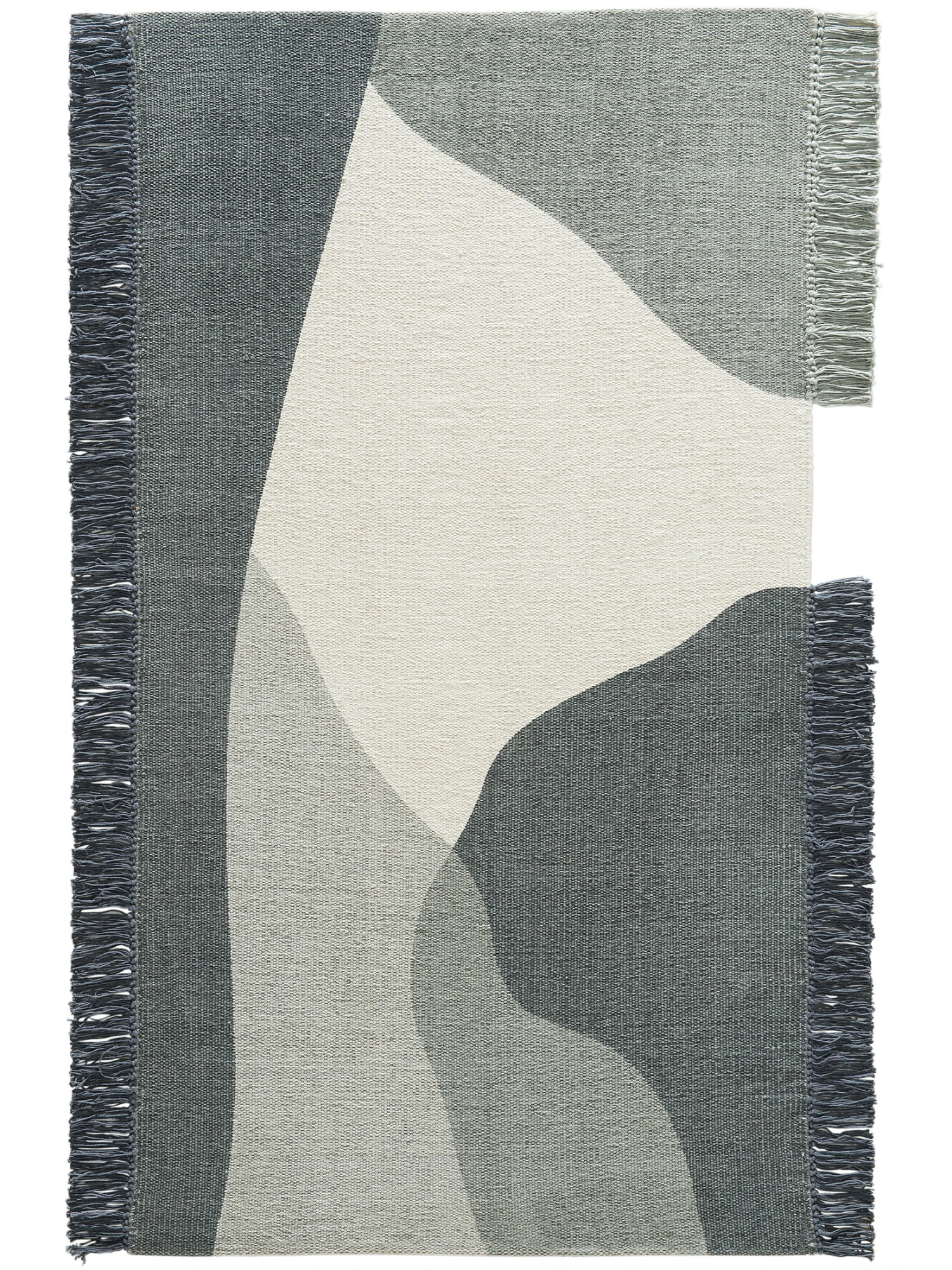 Flachgewebe-Teppich, Grau-Weiss 3 Flachgewebe-Teppich, Grau-Weiss