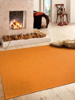 Baumwoll-Teppich, Orange