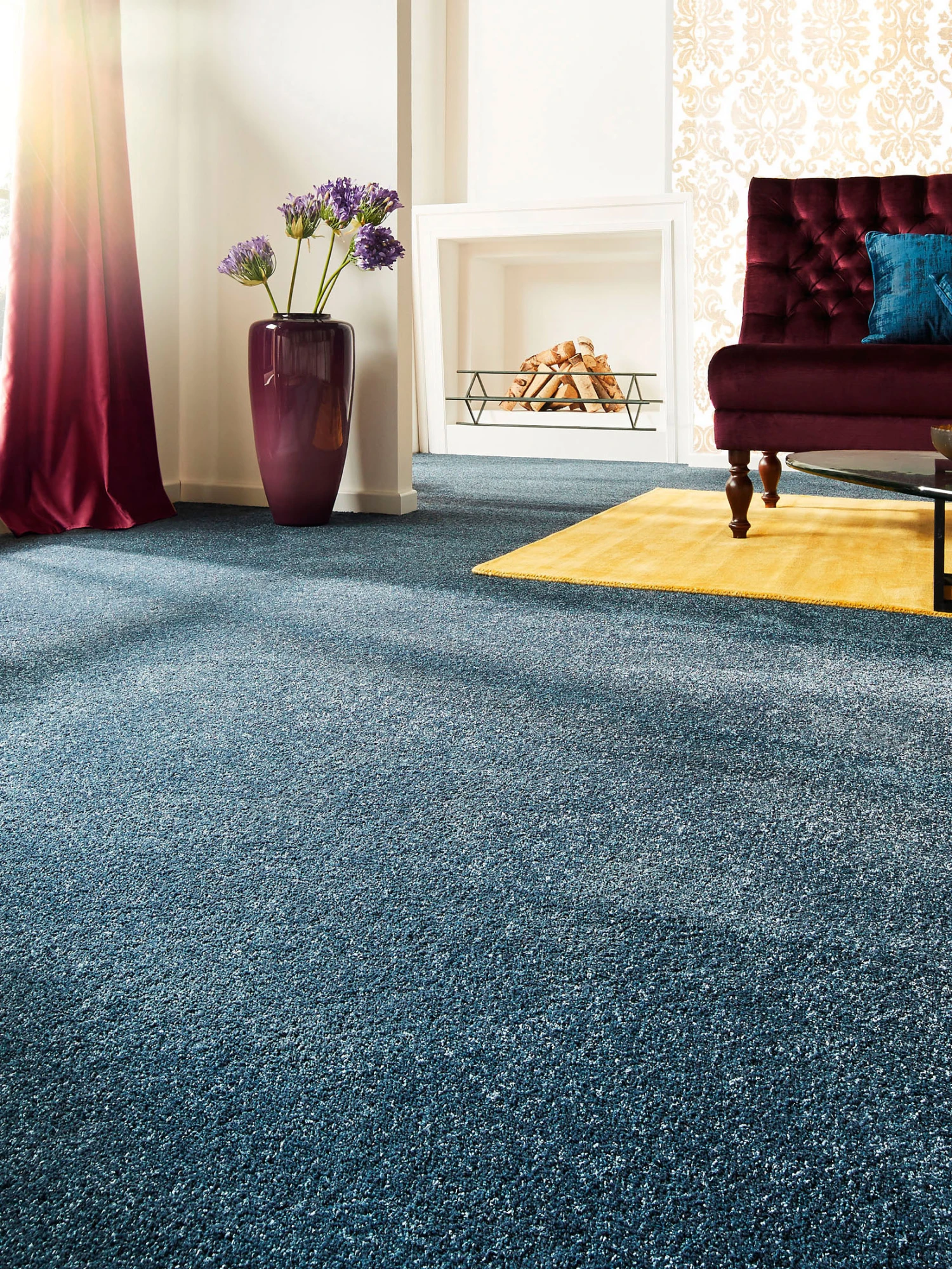 Velours-Teppichboden, Marine 77 3 Velours-Teppichboden, Marine 77