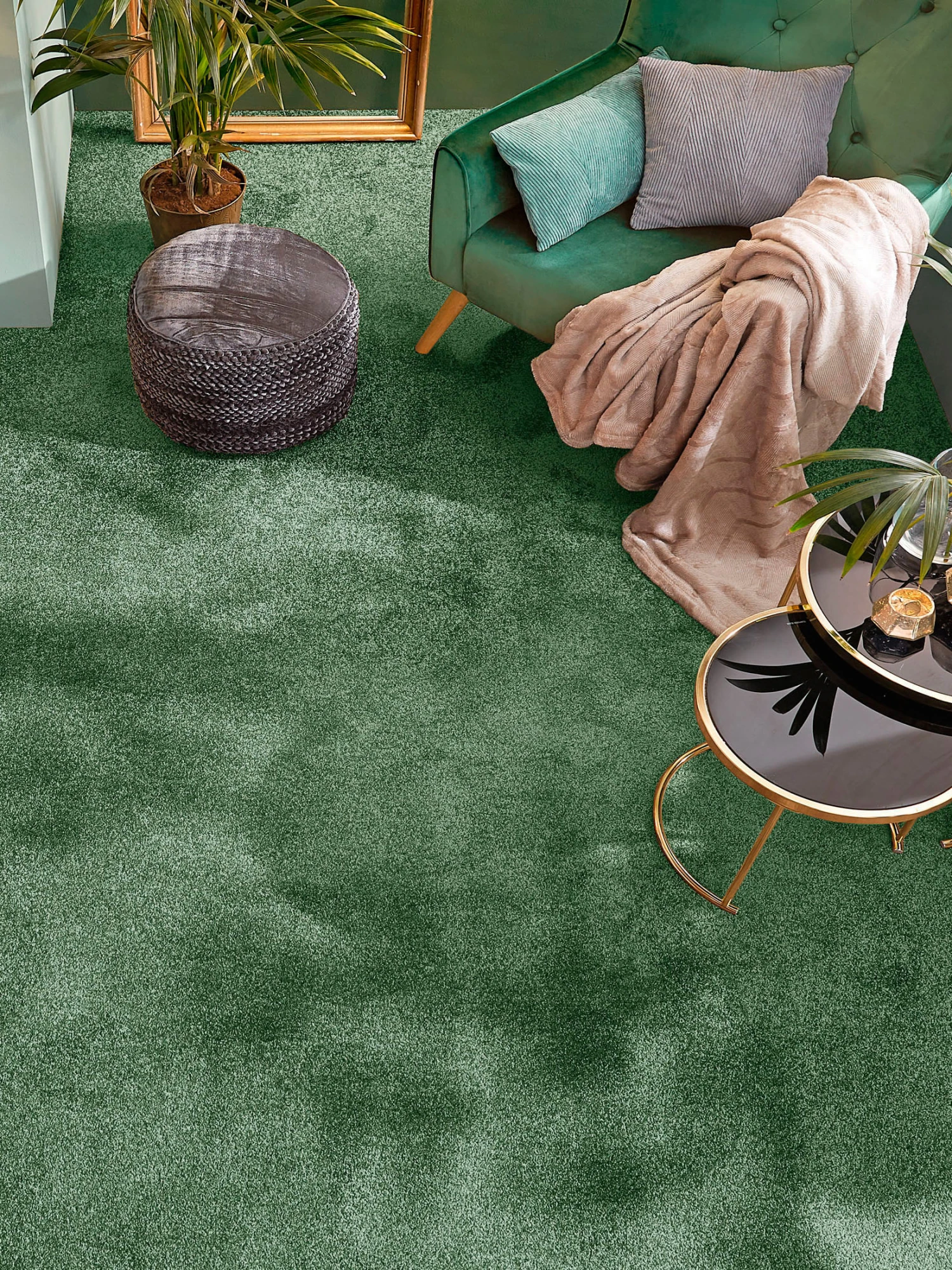 Velours-Teppichboden, Olive 27 3 Velours-Teppichboden, Olive 27