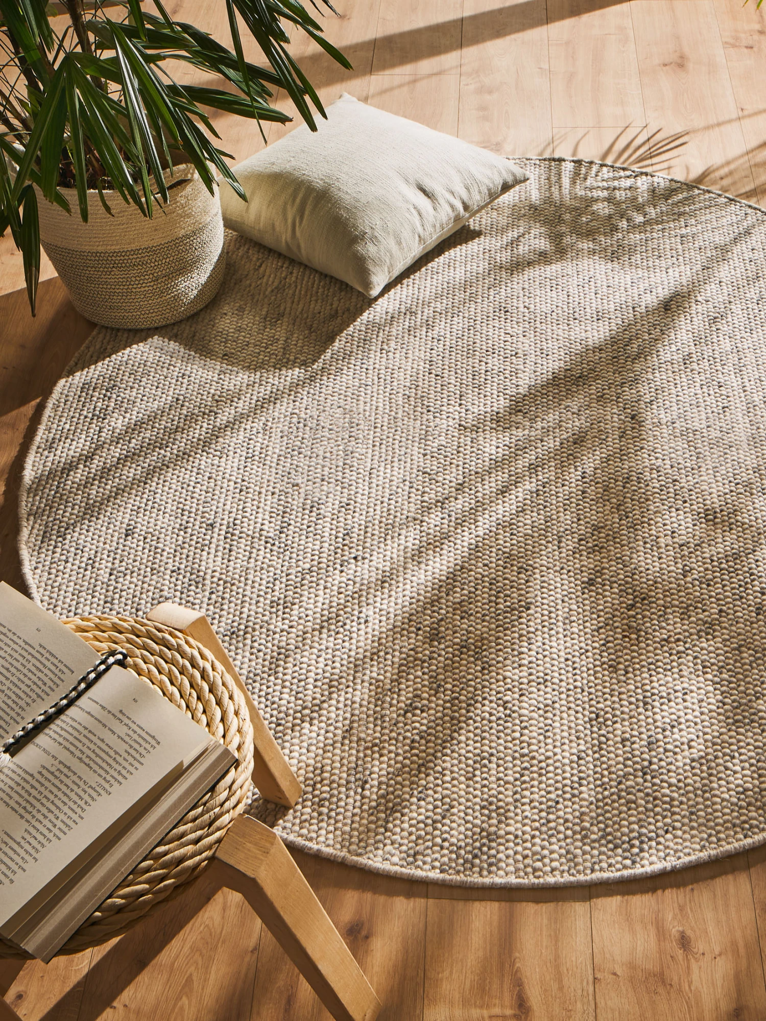 Woll-Teppich, Beige 3 Woll-Teppich, Beige